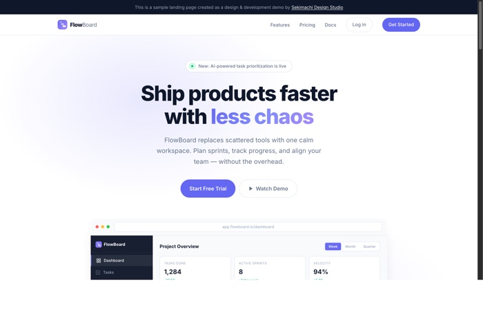 FlowBoard SaaS screenshot